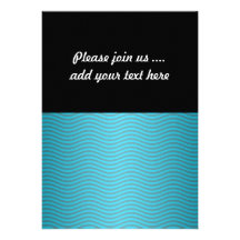 Turquoise Wavy Stripes Pattern Custom Invites