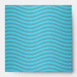 Turquoise Wavy Stripes Pattern Envelope