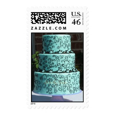 Turquoise Wedding Cake Stamps by aggiebutterfly Turquoise Wedding Cake