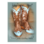 Turquoise Western Boots Wedding Invitation