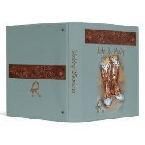 Turquoise Western Wedding Binders