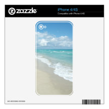 Turquoise/White Beach Skins For iPhone 4