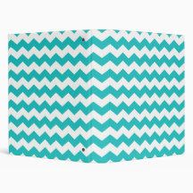 turquoise  white chevrons binders