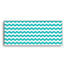 turquoise  white chevrons envelope