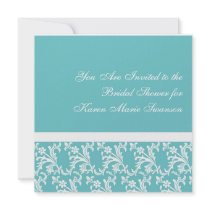 Turquoise & White Elegance Personalized Announcement
