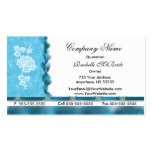 Turquoise White Embroidery Rose Business Cards
