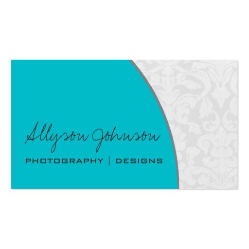 Turquoise & White Vintage Business Cards