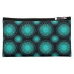 Turquoise Wispy Hippy Mandala Makeup Bags