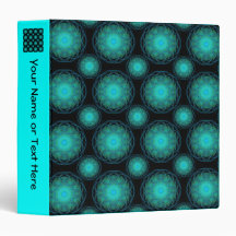 Turquoise Wispy Hippy Mandala Vinyl Binders