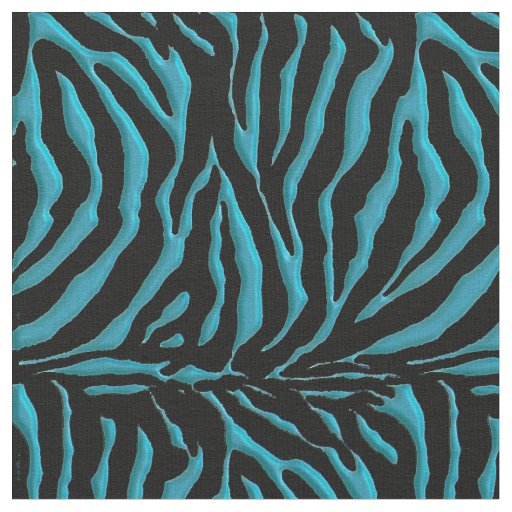 Turquoise Zebra Animal Print Fabric | Zazzle