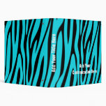 Turquoise Zebra Stripe Binder ~ Customize!