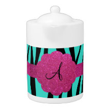 Turquoise zebra stripes monogram