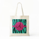 Turquoise zebra stripes monogram bags