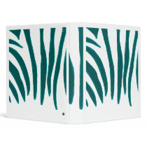 Turquoise Zebra Stripes School Binders