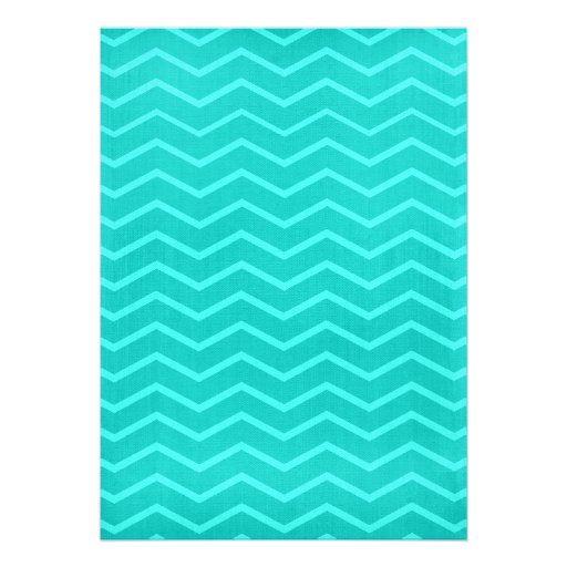 Turquoise Zigzag Bridal Shower Invitations