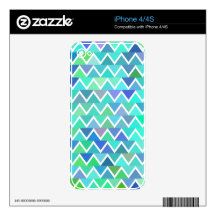 Turquoise Zigzag Pattern iPhone 4/4S  Skin iPhone 4 Skin