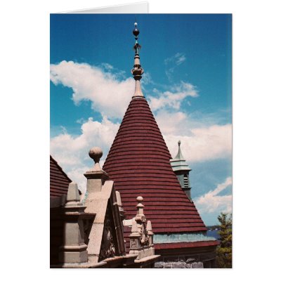 love heart island. Turret, Boldt Castle, Heart Island Greeting Cards by cunningba
