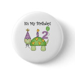 Turtle 2nd Birthday Button