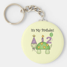 Turtle 2nd Birthday Tshirts and Gifts Keychain