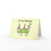 Turtle 3rd Birthday Tshirts and Gifts Greeting Cards