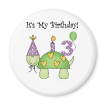 Turtle 3rd Birthday Tshirts and Gifts Fridge Magnet