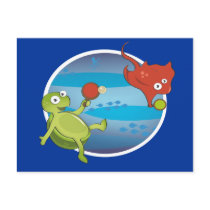 turtle and ray postcard
