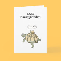 Turtle and snail Go Go Go. Happy Belated Birthday! cards