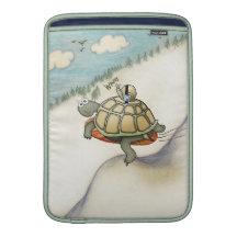 Turtle and snail snowboarding! MacBook sleeves