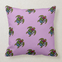 Turtle Ba-Gua Tiled Throw Pillows
