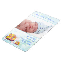 Turtle Baby Boy Photo Birth Announcement Magnets premium magnets