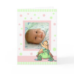 Turtle Baby Girl Birth Announcement Card