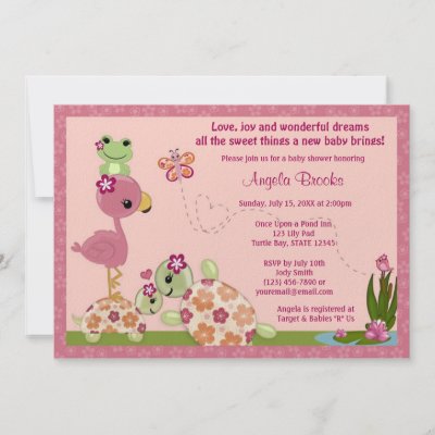 TURTLE Baby Shower Invitation Once Upon a Pond OUP