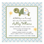 Turtle Baby Shower Invites With Daisies For Boys