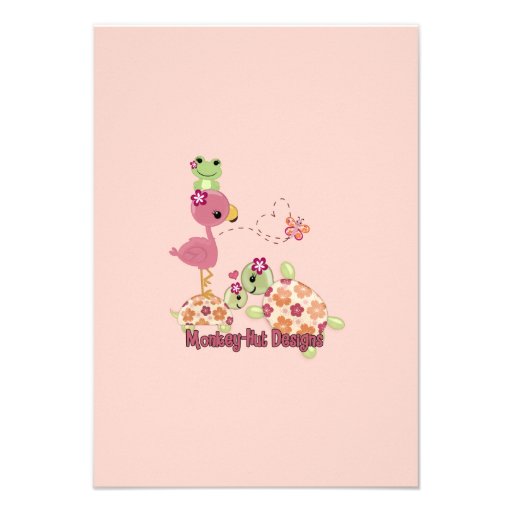 TURTLE Baby Shower Thank You 3.5"x5" (FLAT style) Personalized Announcements