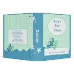 TURTLE Baby's First Photo Album Scrapbook BLUE 3 Ring Binder