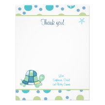 Turtle Bay Trendy Dot Flat Thank you card Personalized Announcement