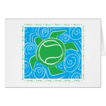 Turtle Beach Tennis Greeting Cards