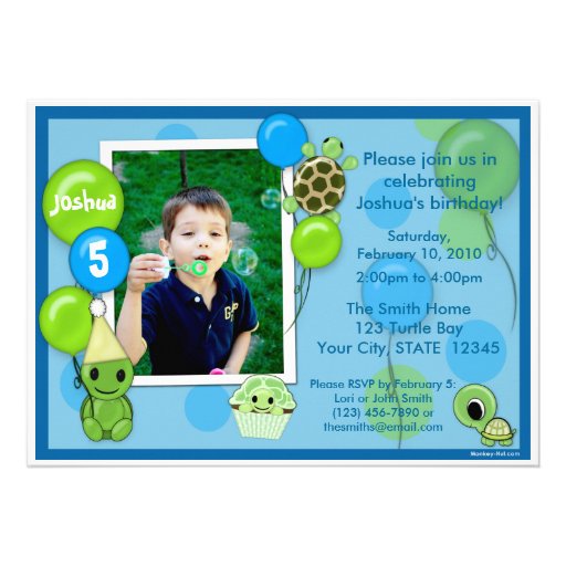 Turtle Birthday Invitation