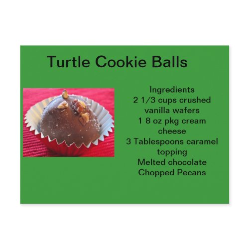 Turtle Cookie Balls postcard