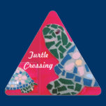 Turtle Crossing Triangle Sticker stickers