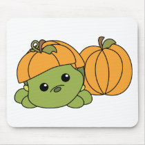 Turtle Cutie in a Pumpkin Suit! mousepads