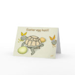 Turtle Easter Bunny with Eggs Invitation Card