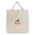 Turtle Embroidered Tote Bag
