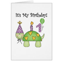 Turtle First Birthday Tshirts and Gifts Card