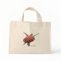 Turtle Floral Tote Bag