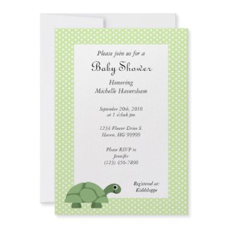 Turtle Green Baby Shower Invitation invitation