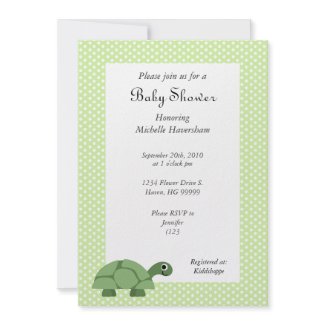 Turtle Green Baby Shower Invitation invitation