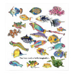 Turtle Imagination Cartoon Fish Art posters