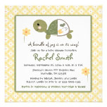 Turtle in Diaper Baby Shower Invitations in Yellow
