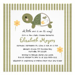 Turtle In Diapers Baby Shower Invitations Green